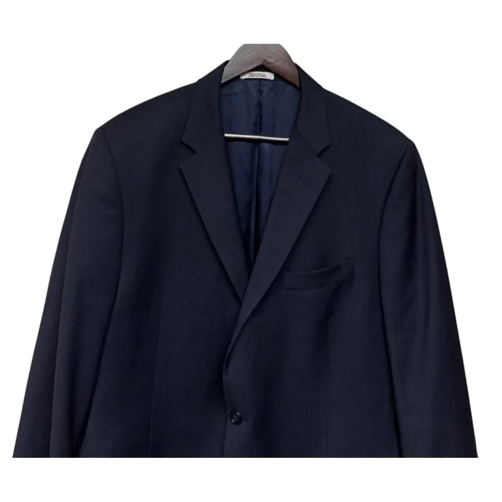 Hickey Freeman Milburn II Men's Blazer 100% Wool Black Fully Lined Pockets 44R